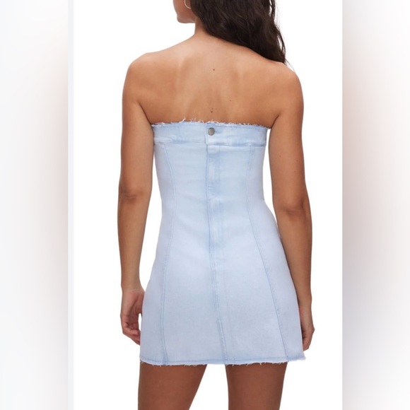Good American Dresses & Skirts - Good American Mini Tube Dress in Light Compression Denim sz Large (3 in GA Size)